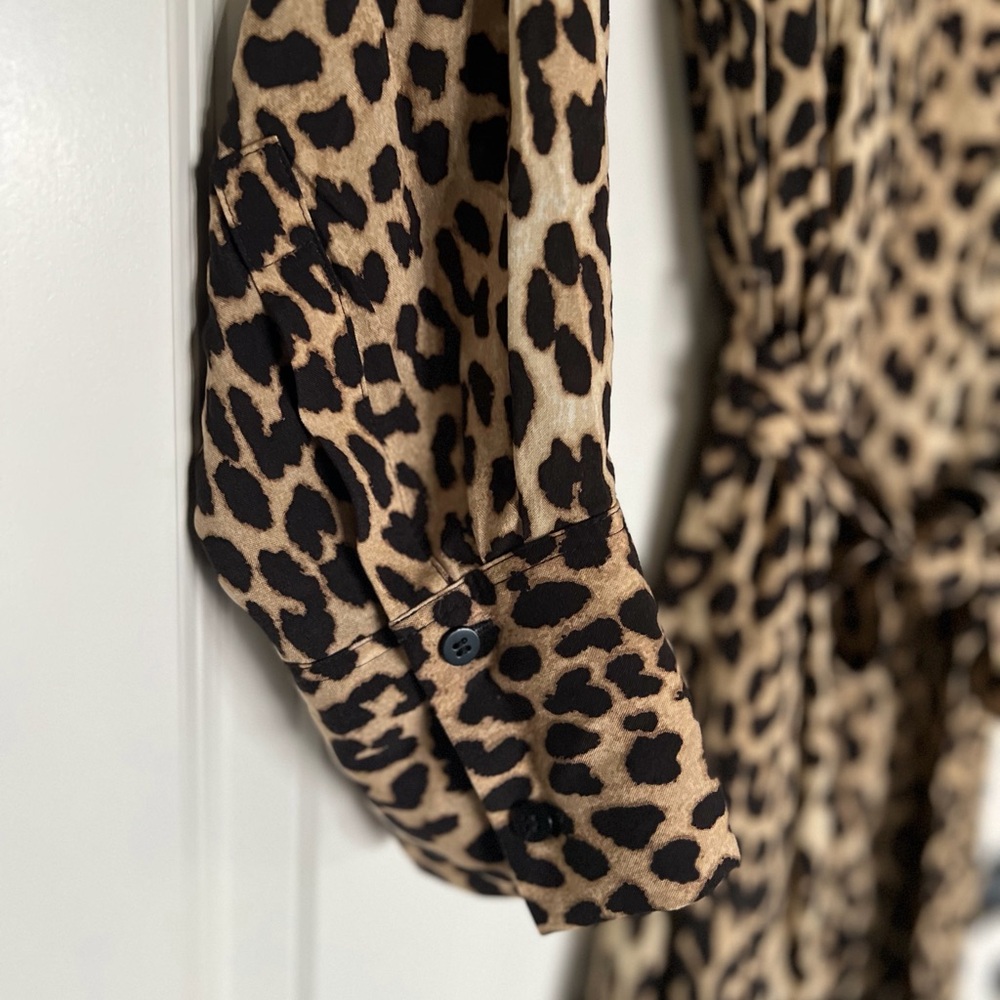 NWT H&M Leopard Print Shirt Dress SZ XL - Picture 4 of 7